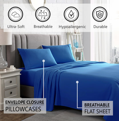 Luxurious Queen Bedding Set | Cooling Polyester Fabric for Ultimate Comfort | 4-Piece Collection for Relaxed Sleep