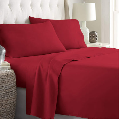 Luxurious Queen Bedding Set | Cooling Polyester Fabric for Ultimate Comfort | 4-Piece Collection for Relaxed Sleep