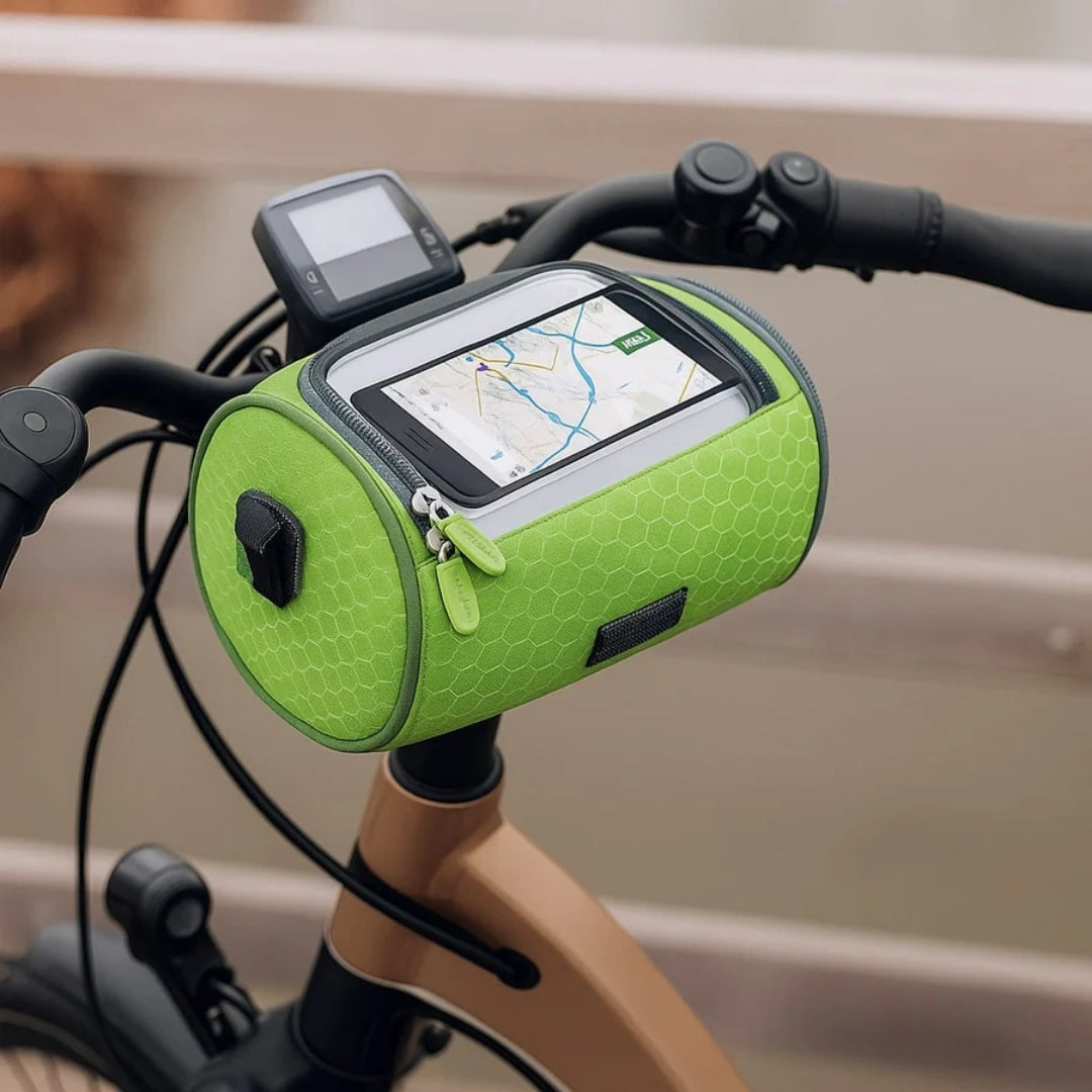Handlebar Bike Bag with Clear Touch Window – Waterproof Phone Pouch for Cycling, Navigation & Essentials Storage