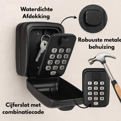 Wall Mount Key Lock Box with Combination Lock for Home Office Outdoor Spare Key Storage