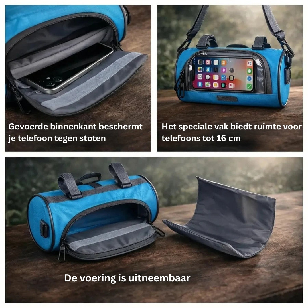Handlebar Bike Bag with Clear Touch Window – Waterproof Phone Pouch for Cycling, Navigation & Essentials Storage