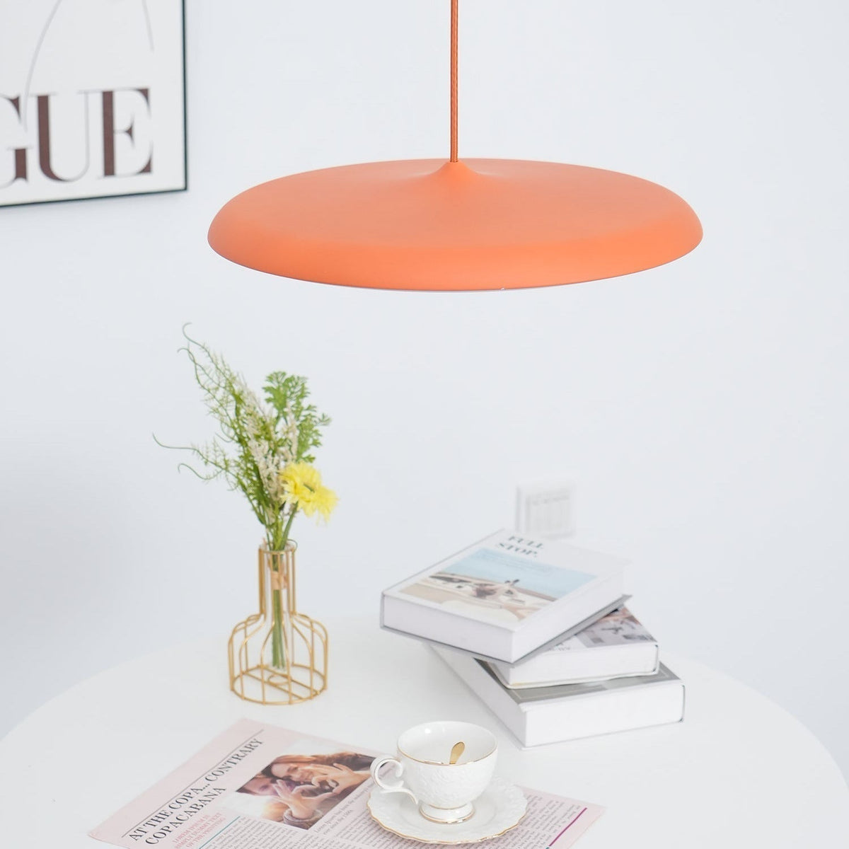 Modern Metal Dome Pendant Light with Adjustable Cord – Soft Pastel Finish for Kitchen & Living Room