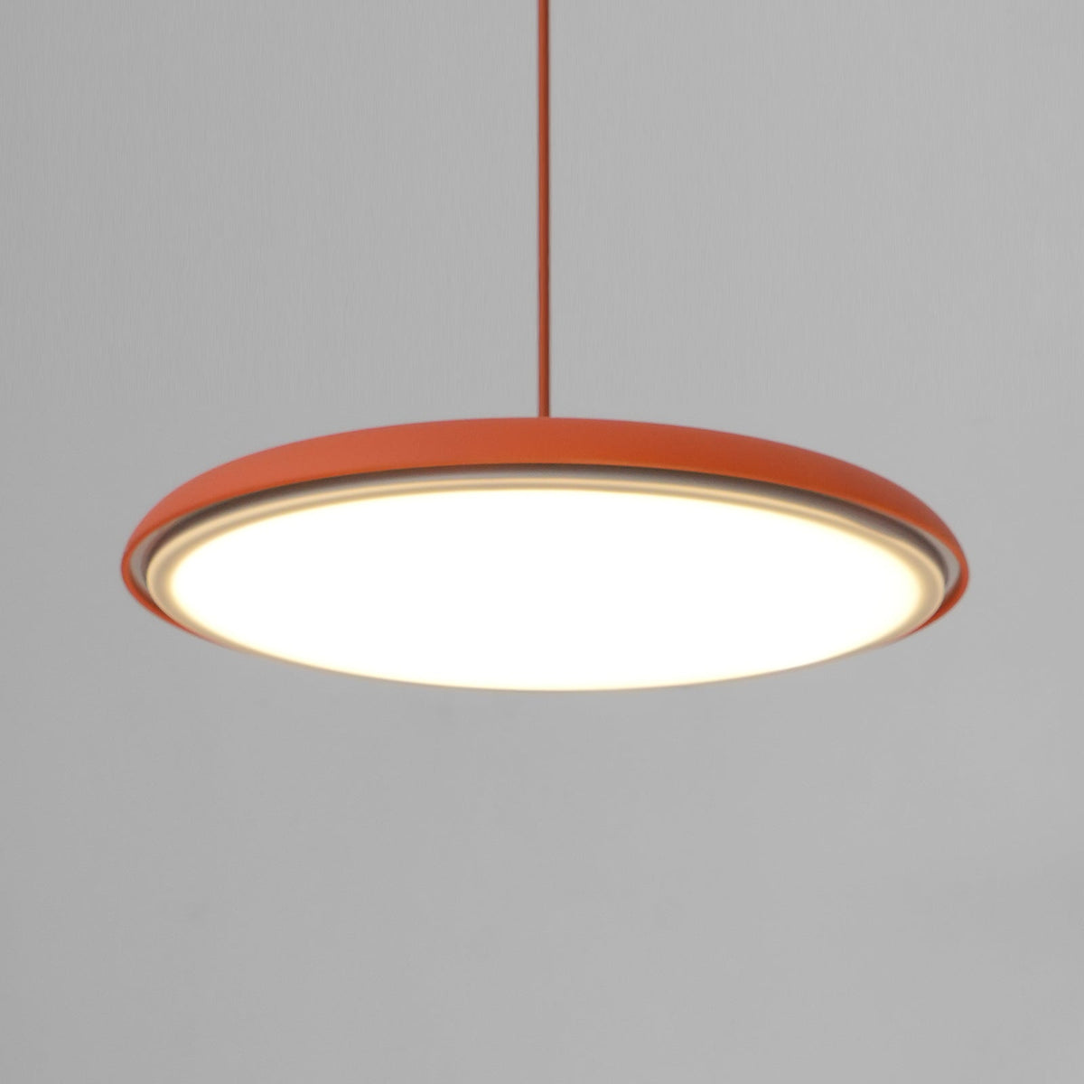 LED Hanging Fixture Acrylic Disc 16 Inch 24W for Kitchen Island Dining Room Table Adjustable Cord Modern Overhead Lighting Warm Glow 3000K