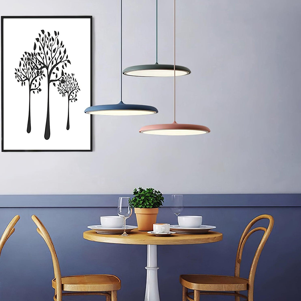 Modern Metal Dome Pendant Light with Adjustable Cord – Soft Pastel Finish for Kitchen & Living Room