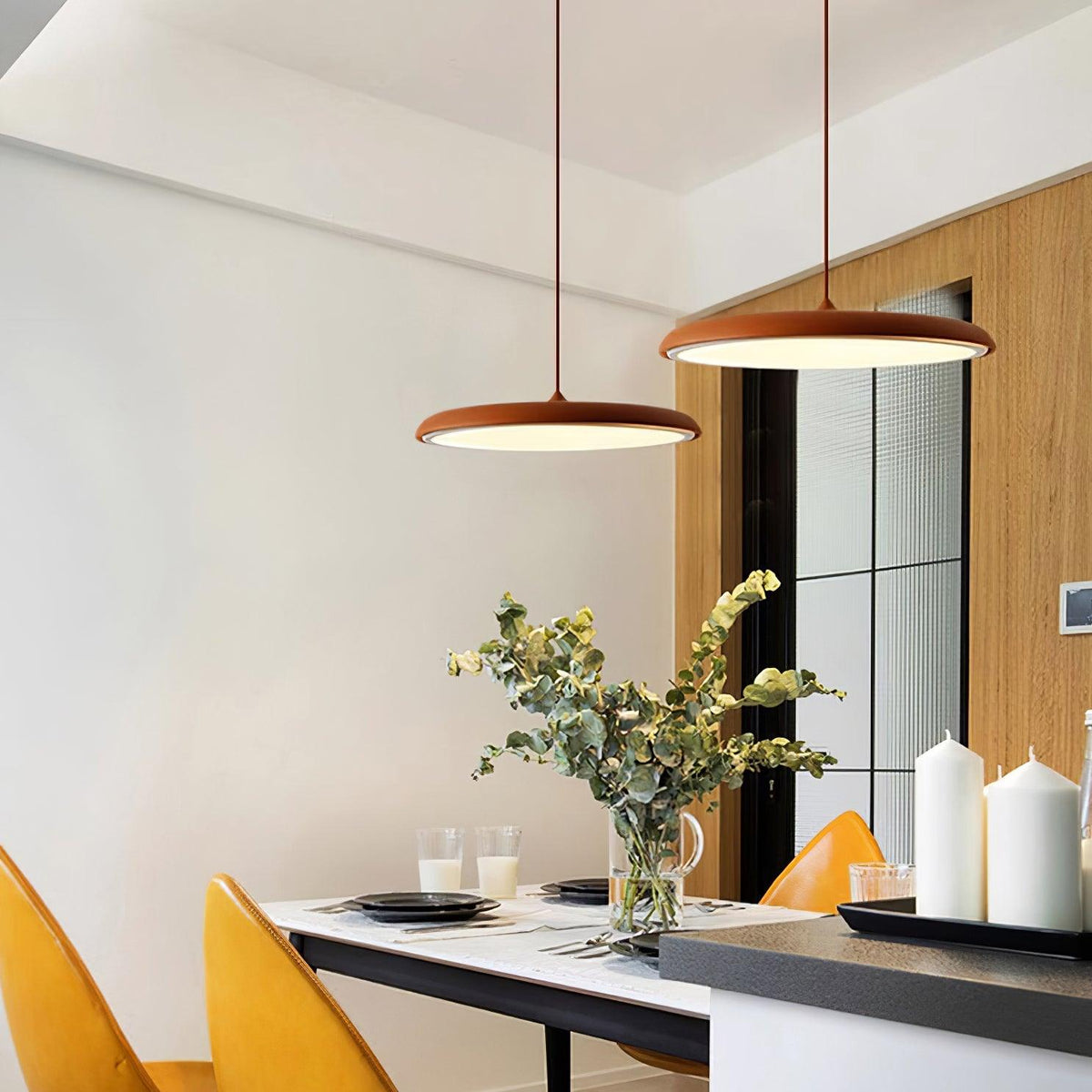 Modern Metal Dome Pendant Light with Adjustable Cord – Soft Pastel Finish for Kitchen & Living Room
