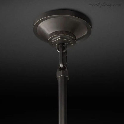 Industrial Glass Cylinder Hanging Light Fixture with Metal Frame & Edison Bulb for Kitchen Island Dining Room