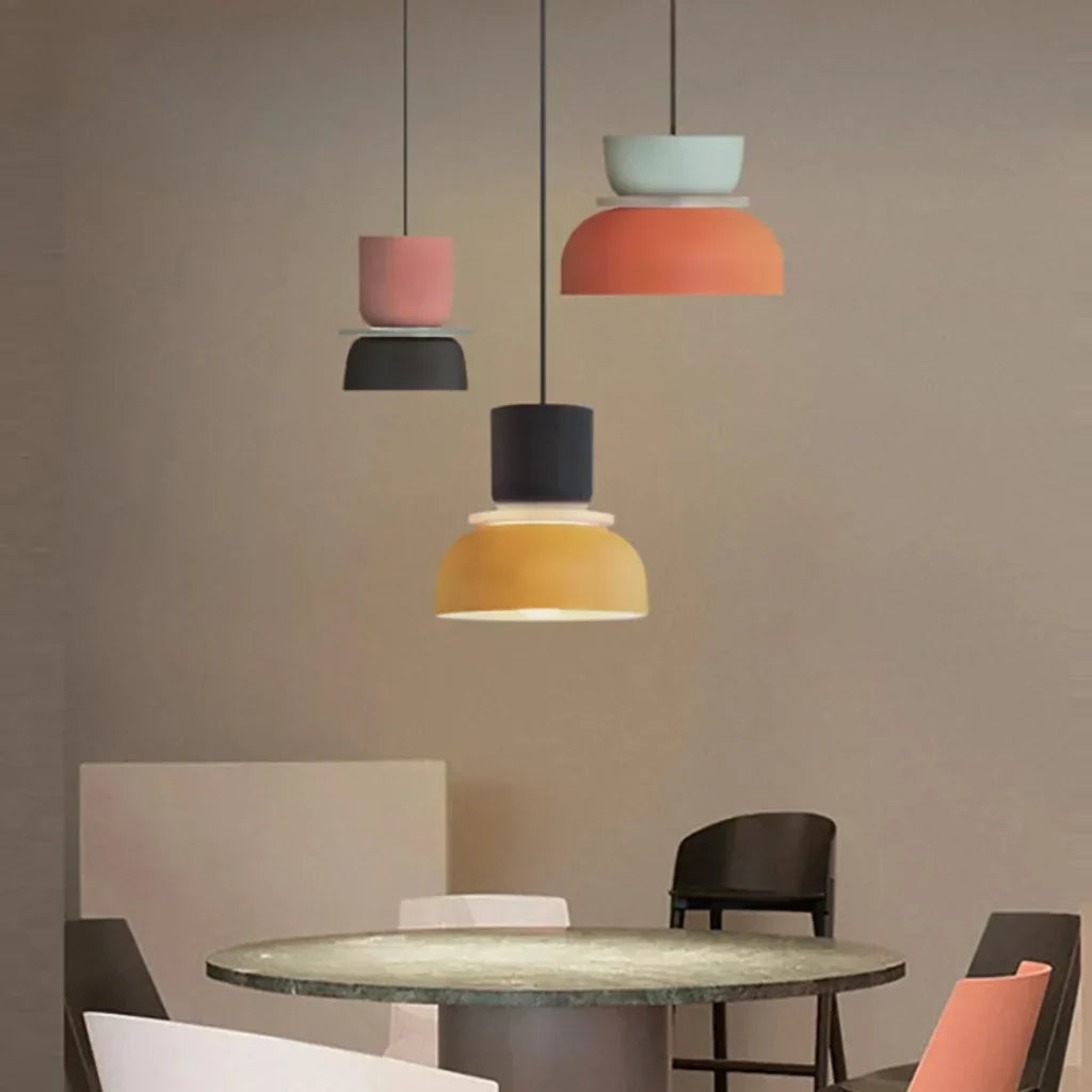 Acrylic Overhead Light Fixture 11 in Bowl Shade for Kitchen Table Workspace Kids Room Modern Nordic Hanging Lamp E27 Socket
