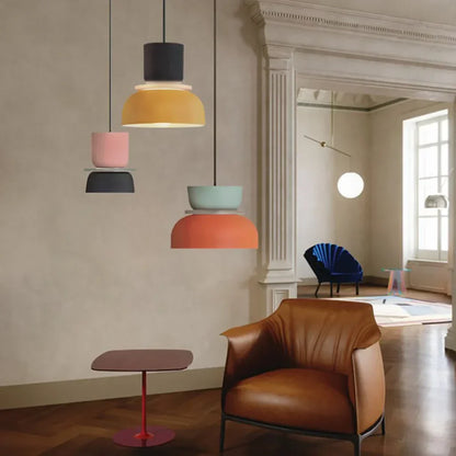 Dual-Layer Overhead Fixture 11.4 in Aluminum Acrylic Nordic Style Kitchen Dining Living Bedroom Suspended Drop Light for Small Spaces Contem