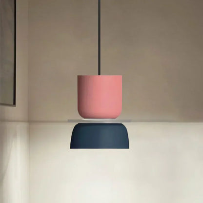 Layered Acrylic Pendant Light Fixture 11.4-Inch Pastel Macaron Colors Modern Hanging Ceiling Lamp E27 for Dining Room Living Room Kids Bedro