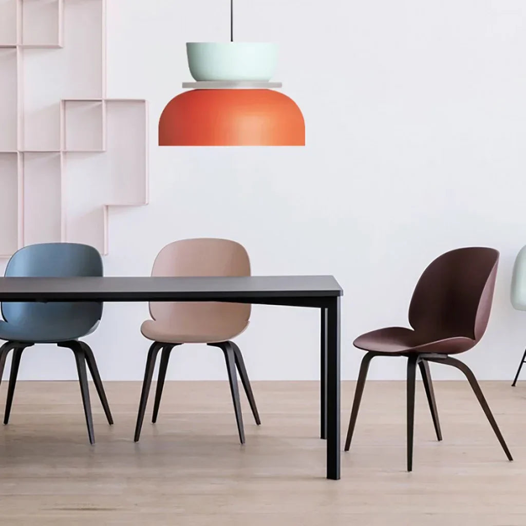 Dual-Layer Overhead Fixture 11.4 in Aluminum Acrylic Nordic Style Kitchen Dining Living Bedroom Suspended Drop Light for Small Spaces Contem