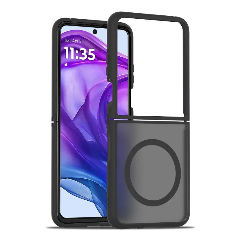 Magnetic Snap-On Hard Shell Case for Motorola Razr Flip Phones – Anti-Fingerprint Matte Finish, Precise Cutouts, Full Protection for