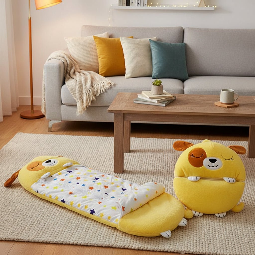 Magical Cuddle | Saco de dormir y peluche 2 en 1 con material de felpa suave | Perfecto para fiestas de pijamas y viajes