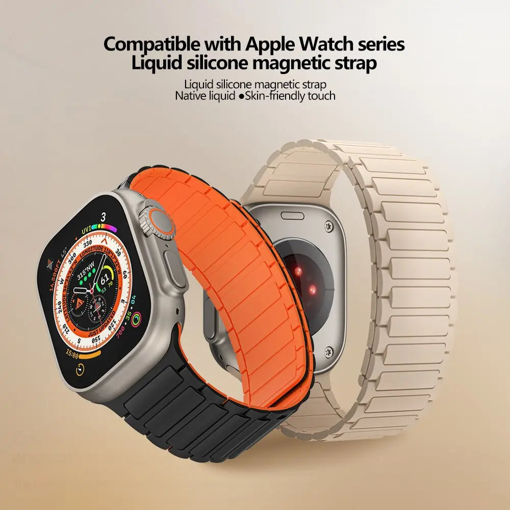 Stretchy Magnetic Sport Watch Strap with Quick-Adjust Fit for 38/40/41mm & 42/44/45/46/49mm Smartwatch Models