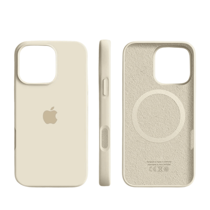 iPhone Case with MagSafe, Slim Silicone iPhone 16 Case with Soft Touch Finish, iPhone 15 Case with Microfiber Lining