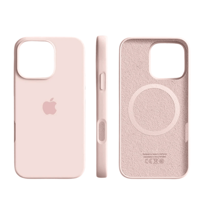 iPhone Case with MagSafe, Slim Silicone iPhone 16 Case with Soft Touch Finish, iPhone 15 Case with Microfiber Lining