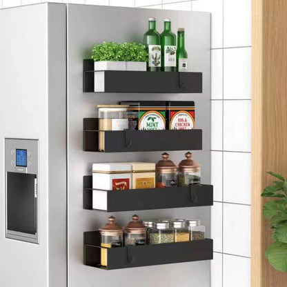 Magnetic Spice Rack Organizer Set of 4 with Strong Grip | Space-Saving Solution for Easy Access