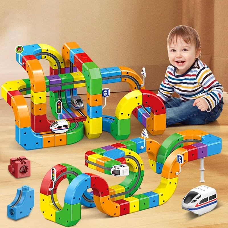 Magnetic Train Track Set | Rechargeable Electric Train with Flexible Design | Creative Play for Kids