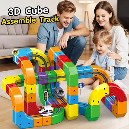 Magnetic Train Track Set | Rechargeable Electric Train with Flexible Design | Creative Play for Kids