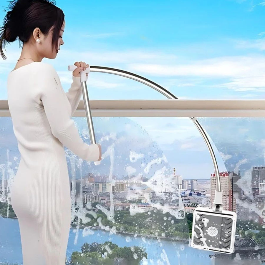 Magnetic Window Cleaner | Dual-Sided Tool with Extendable Handle | Effortless Indoor Cleaning for Streak-Free Windows