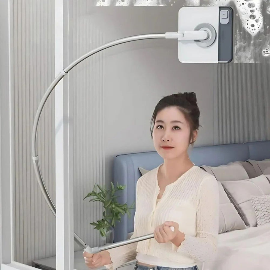 Magnetic Window Cleaner, Double Sided Window Washer with Extendable Handle, Window Cleaning Tool for Exterior Windows