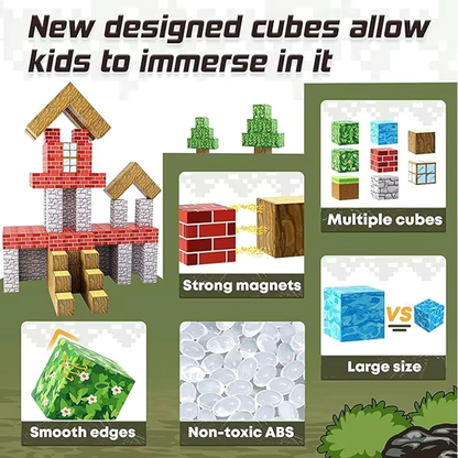 STEM Construction Set 100-Piece Magnetic Cube Toy for Kids Ages 6+ Creative Building Educational Play Spatial Skills Development