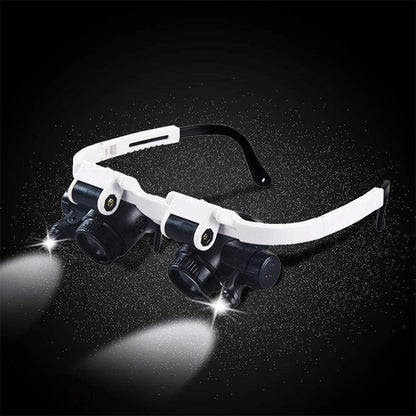 Magnifying Headset, LED Magnifying Glasses 8x 15x 23x, Head Mounted Magnifier with LED Lights for Detailed Work