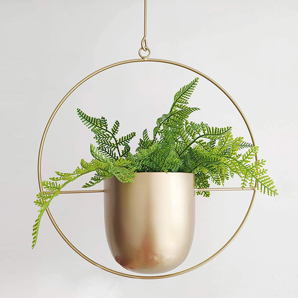 Hanging Metal Planter Pots – Geometric Wall-Mounted Indoor Planters for Succulents, Herbs & Flowers – Scandinavian Minimalist Home Decor