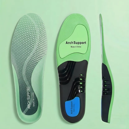 Cushioned Orthotic Inserts with Elevated Midfoot Support for Sneakers and Work Shoes