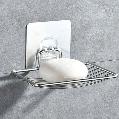 REPISA PARA JABÓN – Estante de acero inoxidable para montaje en pared con diseño de drenaje para un almacenamiento limpio y organizado en el baño