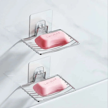 REPISA PARA JABÓN – Estante de acero inoxidable para montaje en pared con diseño de drenaje para un almacenamiento limpio y organizado en el baño