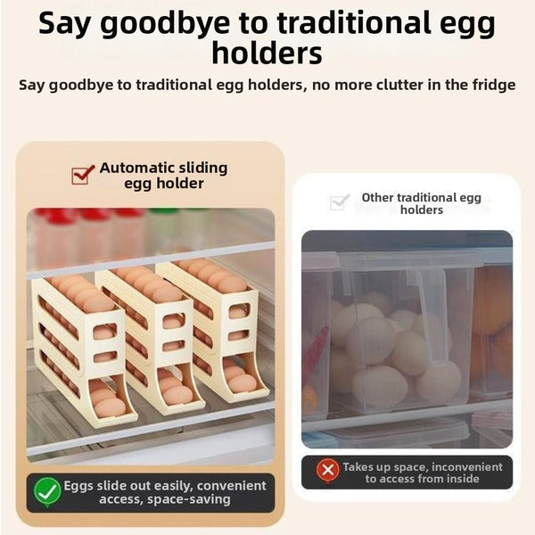 EGGROLLA – 4 Tier Rolling Egg Storage Organizer