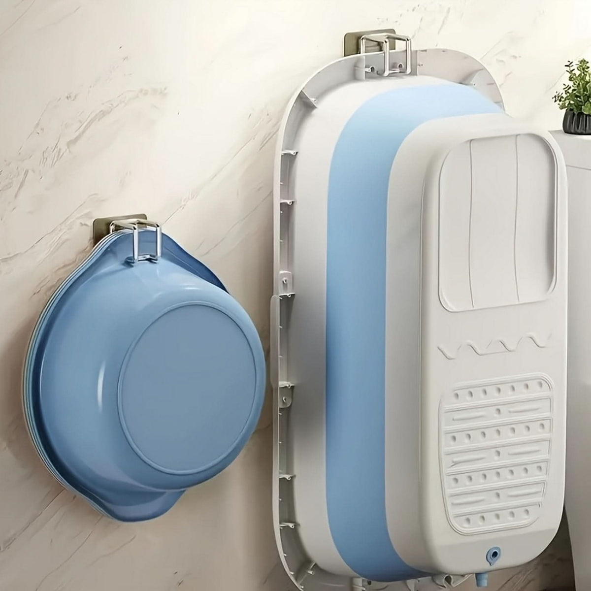 GANCHO PARA LAVABO – Gancho de pared de acero inoxidable sin taladros para ahorrar espacio en el almacenamiento de toallas y lavabos en la cocina y el baño