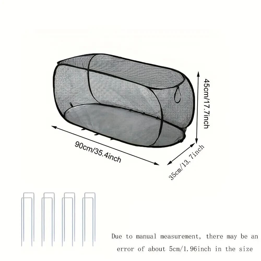 GROWSAFE - Protective mesh greenhouse cover designed to shield plants naturally outdoors.