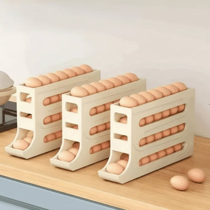EGGROLLA – 4 Tier Rolling Egg Storage Organizer
