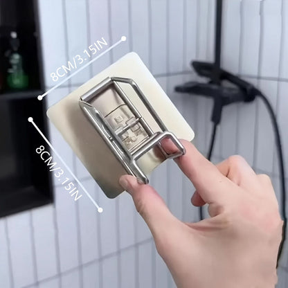 GANCHO PARA LAVABO – Gancho de pared de acero inoxidable sin taladros para ahorrar espacio en el almacenamiento de toallas y lavabos en la cocina y el baño