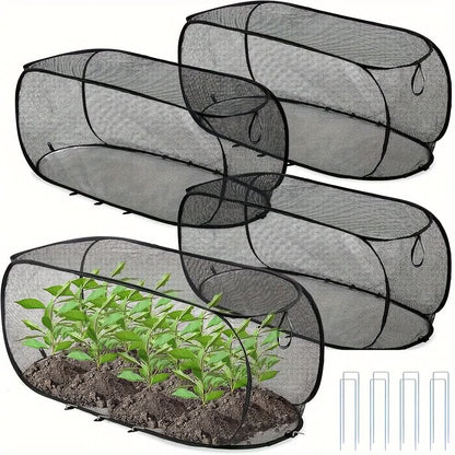 GROWSAFE - Protective mesh greenhouse cover designed to shield plants naturally outdoors.