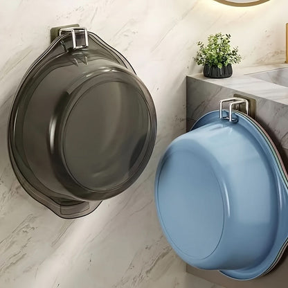 GANCHO PARA LAVABO – Gancho de pared de acero inoxidable sin taladros para ahorrar espacio en el almacenamiento de toallas y lavabos en la cocina y el baño