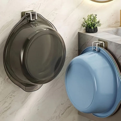 GANCHO PARA LAVABO – Gancho de pared de acero inoxidable sin taladros para ahorrar espacio en el almacenamiento de toallas y lavabos en la cocina y el baño