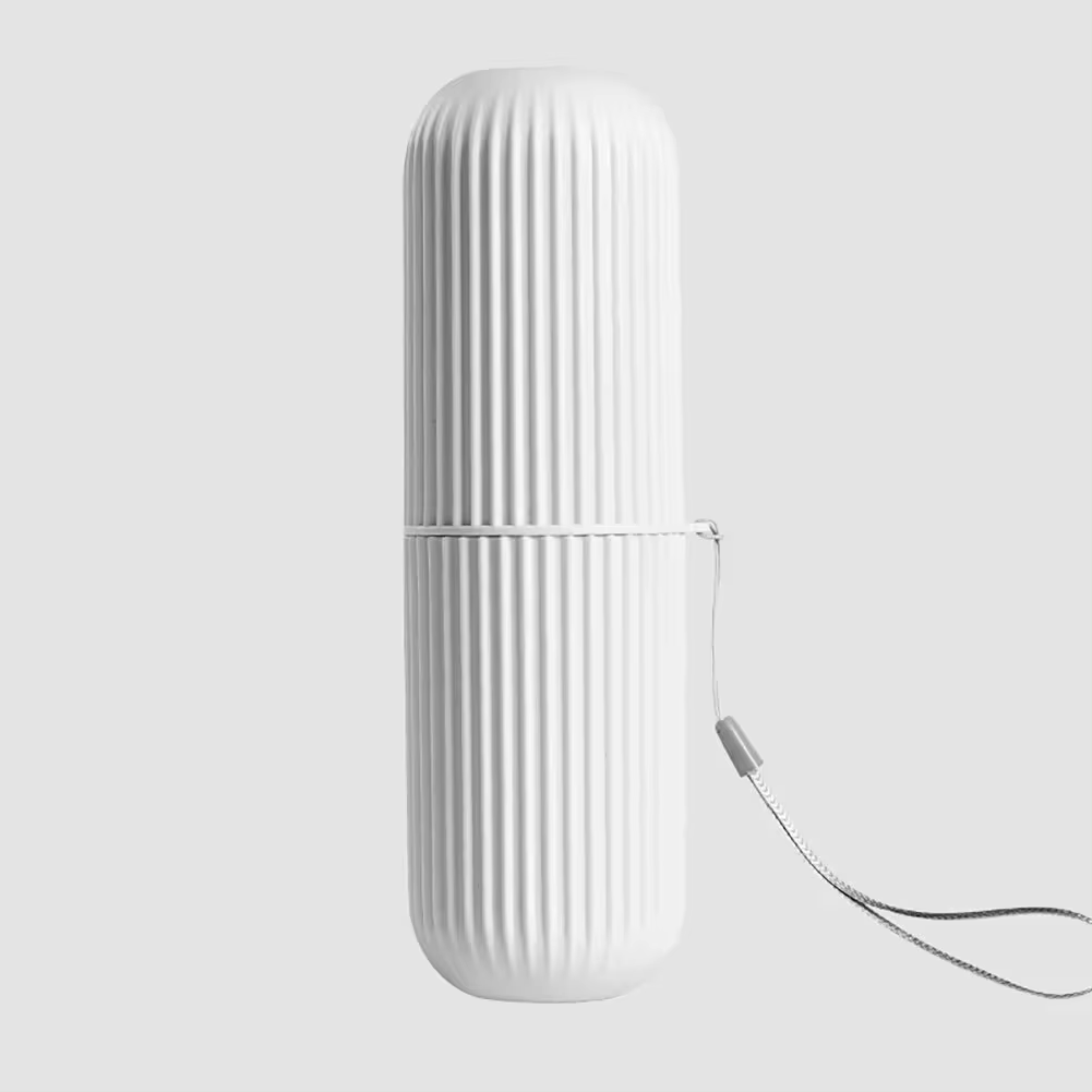VASO DE VIAJE – Estuche portátil para guardar cepillo y pasta de dientes, diseñado para una organización de viaje higiénica y compacta