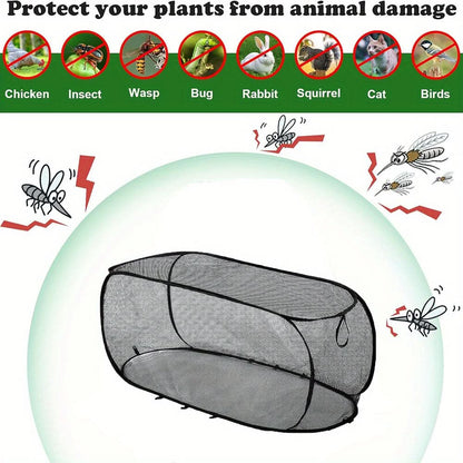 GROWSAFE - Protective mesh greenhouse cover designed to shield plants naturally outdoors.