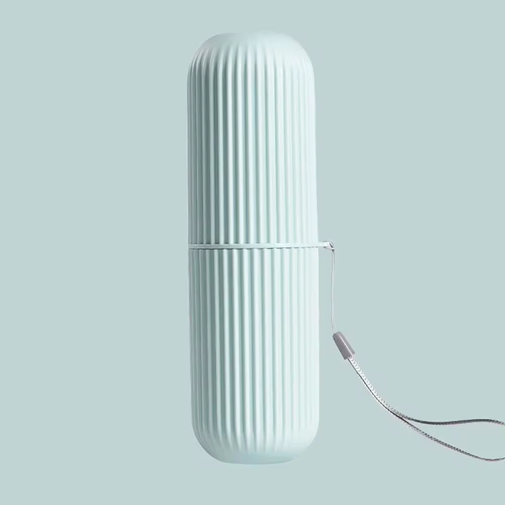 VASO DE VIAJE – Estuche portátil para guardar cepillo y pasta de dientes, diseñado para una organización de viaje higiénica y compacta