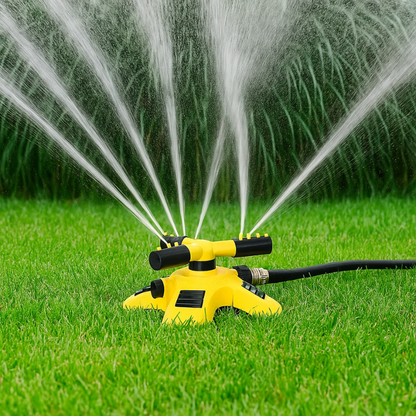 Garden Essentials | 360° Rotating Lawn Sprinkler with Multi-Angle Nozzles | Efficient Watering Solution for Large Gardens
