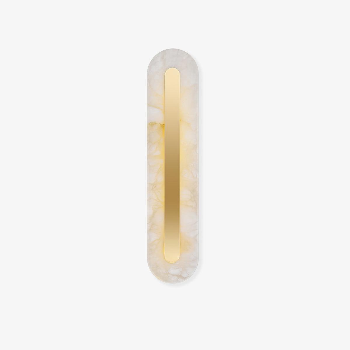 Alabaster Wall Sconce with Brass Accents – Modern LED Fixture for Living Room, Hallway & Bedroom