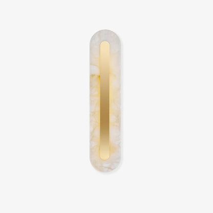 Alabaster Wall Sconce with Brass Accents – Modern LED Fixture for Living Room, Hallway & Bedroom