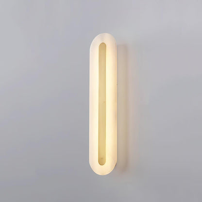 Alabaster Wall Sconce with Brass Accents – Modern LED Fixture for Living Room, Hallway & Bedroom