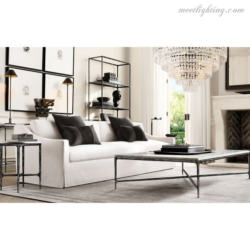 Five-Tier Crystal Chandelier 61 in Diameter 17-Light Statement Ceiling Fixture for Living Room Dining Room Foyer Entryway Hotel Lobby