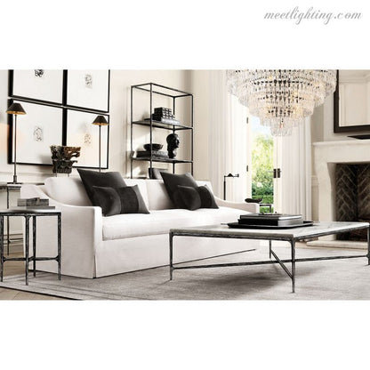 Five-Tier Crystal Chandelier 61 in Diameter 17-Light Statement Ceiling Fixture for Living Room Dining Room Foyer Entryway Hotel Lobby