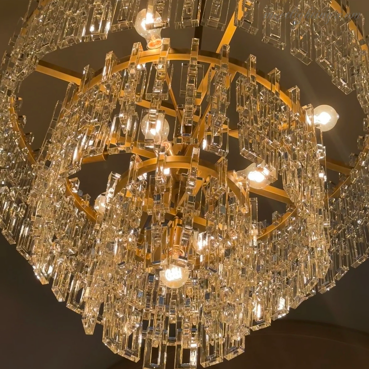 Five-Tier Crystal Chandelier 61 in Diameter 17-Light Statement Ceiling Fixture for Living Room Dining Room Foyer Entryway Hotel Lobby