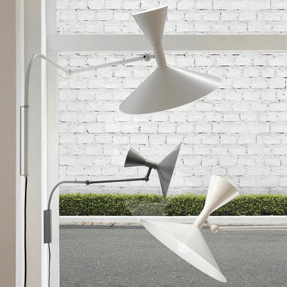 Swing Arm Wall Sconce with 18 in Adjustable Reach Plug-In Bedside Lamp for Reading Bedroom Office Task Lighting Metal Arm Mount Light Fixtur