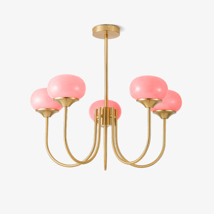 Multi-Head Pendant Chandelier with Colored Glass Shades 18-26 in Metallic Finish for Dining Room Bedroom Kitchen Island Overhead Lighting E2